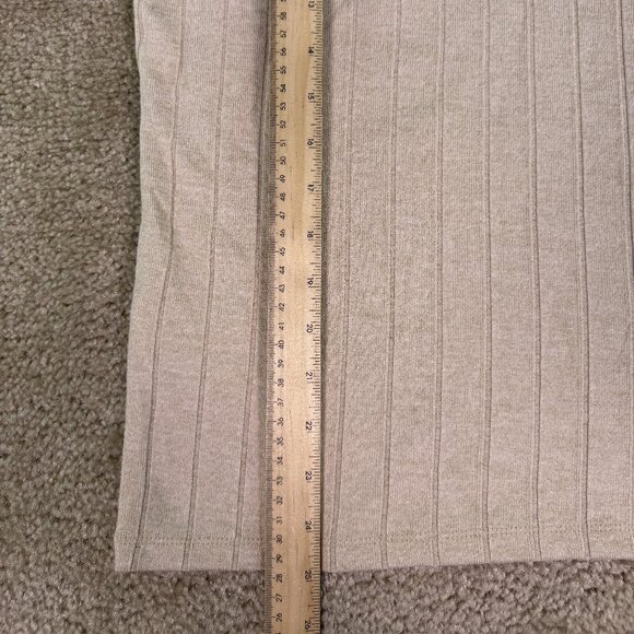 Rafaella Women's Ribbed Cowl Neck Top Wheat with Gold Button Size XS NWT E996 - Picture 8 of 9